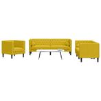 vidaXL 3-delige Loungeset Chesterfield met bolsters fluweel, Verzenden