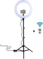 Ringlamp met 2 meter statief – Ø35,5 cm, TV, Hi-fi & Vidéo, Photo | Studio photo & Accessoires, Lamp of Flitsset, Verzenden