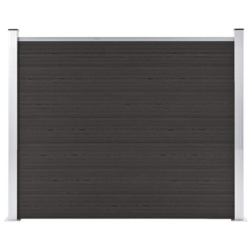 vidaXL Schuttingpaneel 180x146 cm HKC zwart, Tuin en Terras, Tuinhekken en Hekwerk, Nieuw, Verzenden