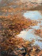 Emre Kinali - Orange leaves, Antiquités & Art