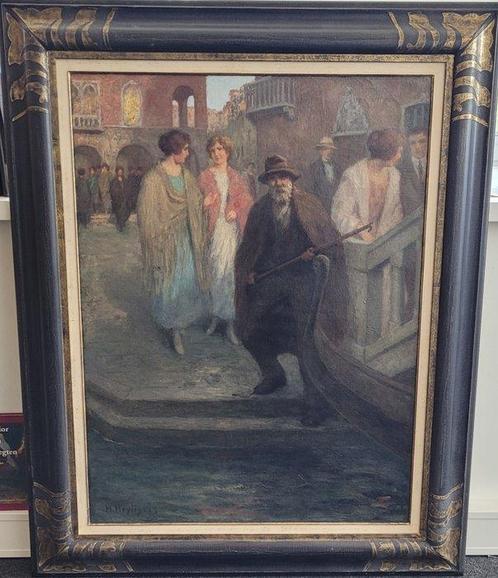 Henri Heyligers (1877-1967) - Leaving the Opera in Venice, Antiek en Kunst, Kunst | Schilderijen | Klassiek