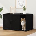 vidaXL Kattenhuis Zwart 85 x 55 x 50 cm Bewerkt hout, Dieren en Toebehoren, Katten-accessoires, Verzenden, Nieuw