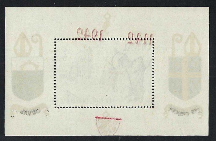 België 1942 - Blokje Orval ongenummerd met verschoven rode, Timbres & Monnaies, Timbres | Europe | Belgique
