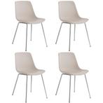 tectake Kunststofstoelen Mave, ergonomisch, 120 kg - taupe/c, Huis en Inrichting, Stoelen, Verzenden, Nieuw