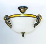 Plafondlamp - Glas, Messing, Antiek en Kunst