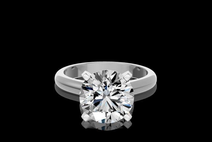 Ring - 14 karaat Witgoud - 5.02ct. tw. Diamant (Lab-grown), Handtassen en Accessoires, Ringen