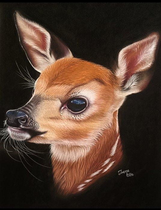 Irene Elle - Cerbiatto, Antiek en Kunst, Kunst | Schilderijen | Modern