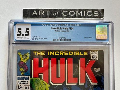 The Incredible Hulk #104 - CGC 5.5 - Hulk Vs Rhino - 1, Boeken, Strips | Comics