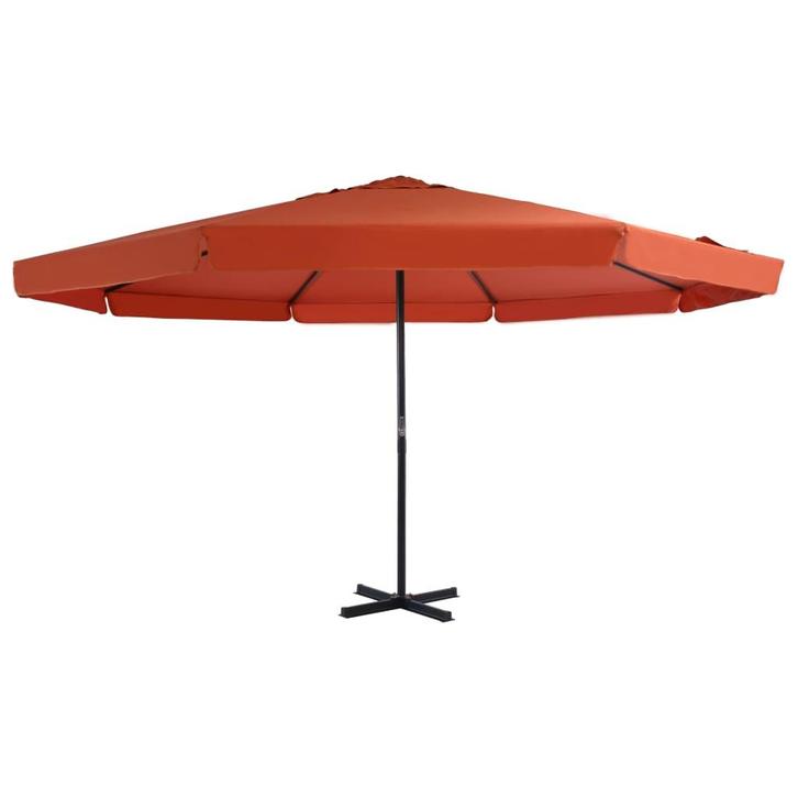 vidaXL Parasol met aluminium paal 500 cm terracottakleurig, Tuin en Terras, Parasols, Nieuw, Verzenden