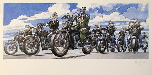 Guarnido, Juanjo - 1 Offset Print - Blacksad - Les Motos -, Boeken, Strips | Comics