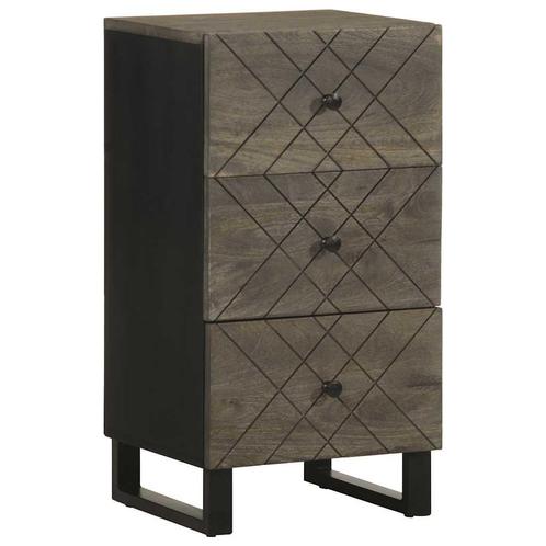 vidaXL Dressoir 40x33x75 cm massief mangohout zwart, Huis en Inrichting, Woonaccessoires | Cd- en Dvd-rekken, Nieuw, Verzenden