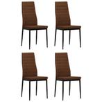 vidaXL Chaises Ã  manger lot de 4 marron tissu, Verzenden, Neuf