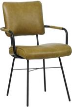 Olijfgroene leren industriële design eetkamerstoel - Granada, Overige kleuren, Nieuw, Ophalen of Verzenden, Eén