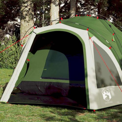 vidaXL Koepeltent 3-persoons snelontgrendeling groen, Caravans en Kamperen, Tenten, Nieuw, Verzenden