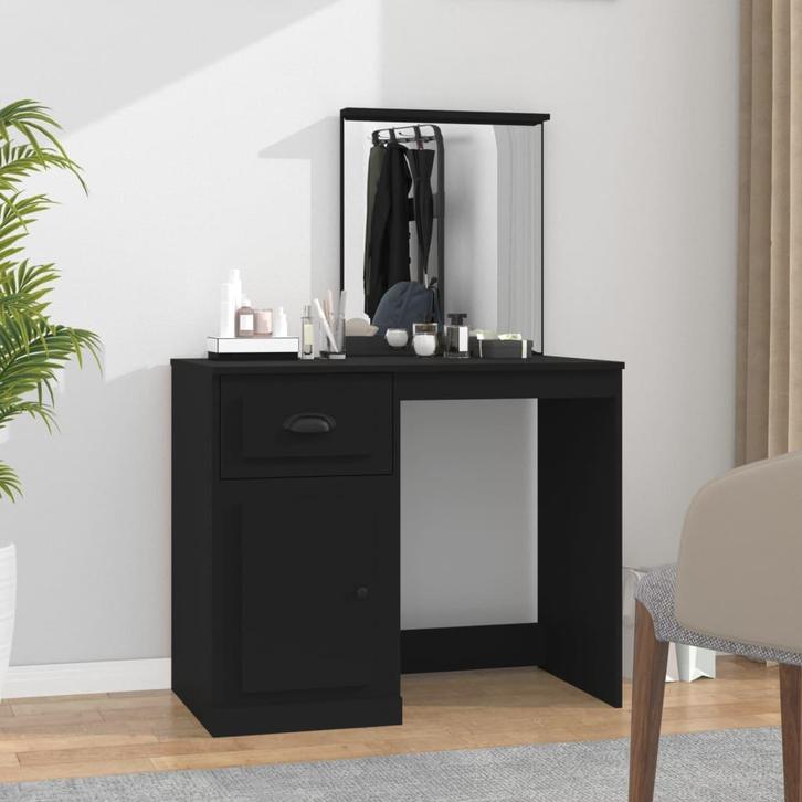 vidaXL Kaptafel met spiegel 90x50x132,5 cm bewerkt hout, Huis en Inrichting, Tafels | Kaptafels, Nieuw, Verzenden