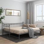 vidaXL Slaapbank uittrekbaar metaal grijs 90x200 cm, Huis en Inrichting, Verzenden, Nieuw