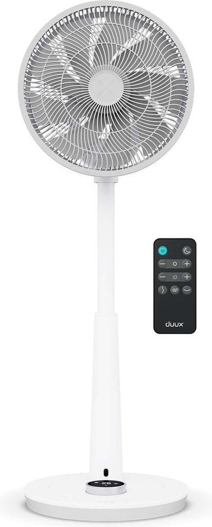 Duux Statiefventilator Whisper 2 wit - zuinige Ventilator, Huis en Inrichting, Woonaccessoires | Klokken, Zo goed als nieuw, Verzenden