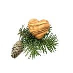 Kerstboomhanger 3D hart gemaakt van olijfhout, Nieuw