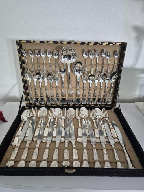 Ménagère pour 12 personnes (51) - Plaqué(e) argent, Antiek en Kunst, Antiek | Meubels | Tafels