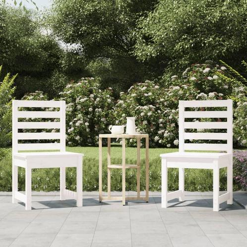 vidaXL Chaises de jardin lot de 2 blanc 50x48x91,5 cm, Jardin & Terrasse, Ensembles de jardin, Neuf, Envoi
