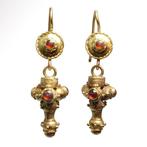 Oud-Romeins Goud en granaat Earrings