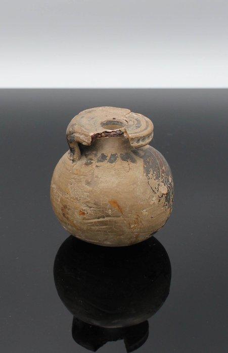 Etruscan céramique à figures noires Aryballos - 6 cm (Sans, Verzamelen, Mineralen en Fossielen