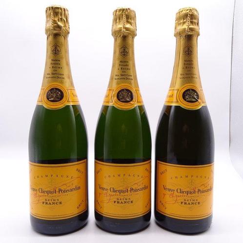 Veuve Clicquot, Carte Jaune - Champagne - 3 Flessen (0.75, Verzamelen, Wijnen