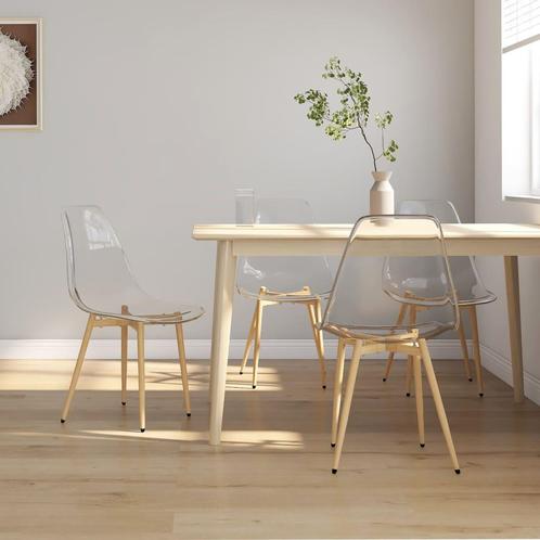 vidaXL Eetkamerstoelen 4 st PET transparant, Huis en Inrichting, Stoelen, Nieuw, Verzenden