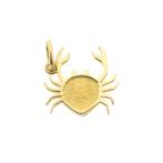 Gouden sterrenbeeld hanger; Kreeft (geelgoud, astrologie), Handtassen en Accessoires, Bedels, Ophalen of Verzenden, Gebruikt, Goud