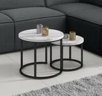 Ronde salontafel Marmer Wit Set van 2