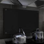 vidaXL Spatscherm keuken 80x50 cm gehard glas zwart