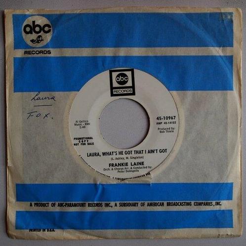 Frankie Laine - Laura, whats he got that I aint got /..., Cd's en Dvd's, Vinyl Singles, Single, Gebruikt, 7 inch, Pop