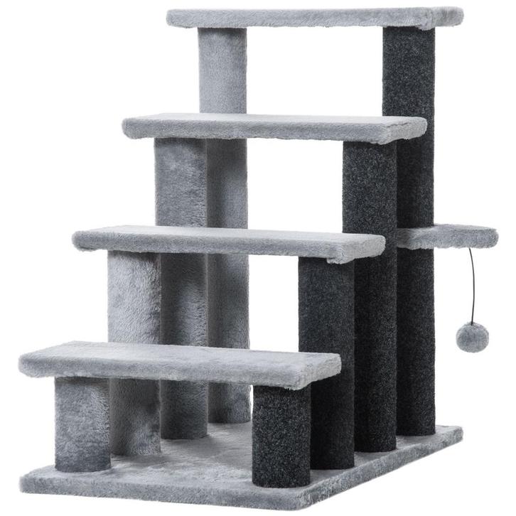 Hondentrap - Luxe Huisdier - 4-traps Krabpaal - Grijs, Dieren en Toebehoren, Katten-accessoires, Nieuw, Ophalen of Verzenden