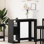 vidaXL Bartafel met Plank Zwart Eikenhout 102,5x46x103,5 cm, Huis en Inrichting, Verzenden, Nieuw