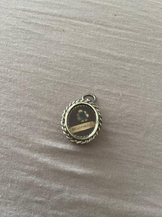 Reliekhouder - Verzilverd, Glas, Textiel - 1850-1900 - Sint, Antiquités & Art, Art | Art non-occidental