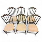 Stoel - Kersenhout - Set van zes Chiavarine-stoelen van