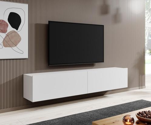 Meubella | TV-Meubel mat wit 180 cm zwevend, Maison & Meubles, Armoires | Mobilier de télévision, Envoi