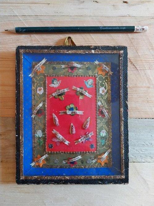 Relikwie - Glas, Papier, Textiel - 1850-1900, Antiek en Kunst, Antiek | Boeken en Manuscripten