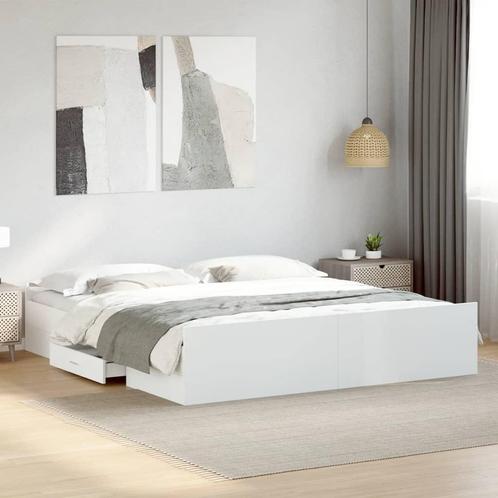 vidaXL Bedframe met lades bewerkt hout wit 180x200 cm, Huis en Inrichting, Slaapkamer | Bedden, Nieuw, Verzenden