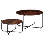 vidaXL 2-delige Salontafelset 60x35 cm massief acaciahout, Huis en Inrichting, Verzenden, Nieuw