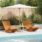 vidaXL Rocking zonligstoelen 2 pcs Bruin 154 x 60 x 74 cm, Verzenden, Nieuw