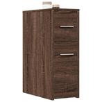 vidaXL Badkamerkast smal met wielen bewerkt hout bruin, Verzenden, Nieuw