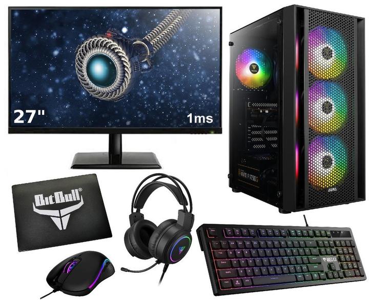 Complete Ryzen 5 Budget Game PC Setup Inclusief Gaming He..., Computers en Software, Desktop Pc's, Nieuw, Ophalen of Verzenden