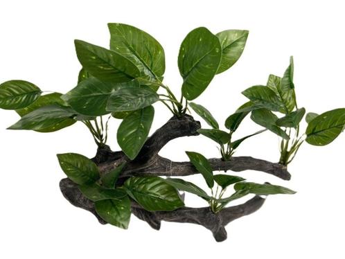 Kunstplanten op hout / Aquariumdecoratie As-226, Dieren en Toebehoren, Vissen | Aquaria en Toebehoren, Nieuw, Verzenden
