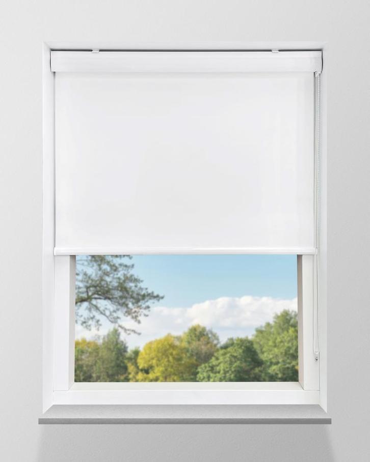 Rolgordijn Cassette Verduisterend Wit 40-240cm breed., Huis en Inrichting, Stoffering | Gordijnen en Lamellen, Wit, Nieuw, 150 tot 200 cm