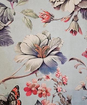 Tissu exclusif vert acacia avec colibri en vol - 300x280cm -