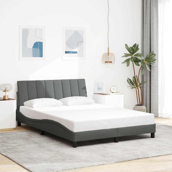 vidaXL Bedframe zonder matras Hanko 120x200 cm stof, Huis en Inrichting, Slaapkamer | Bedden, Nieuw, Verzenden