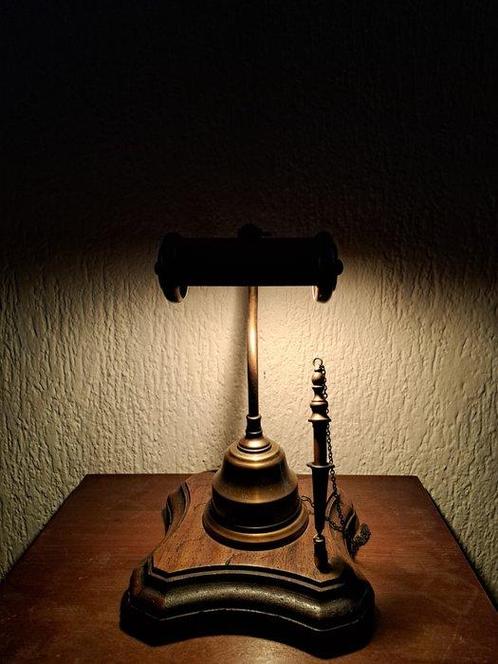 Bankierslamp - Notaris lamp - Hout, Messing, Metaal -, Antiek en Kunst, Curiosa en Brocante