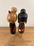 Deux poupées kokeshi vintage par Usaburo - Japon - 1900-2000