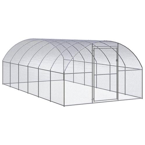 vidaXL Kippenren 3x6x2 m gegalvaniseerd staal, Dieren en Toebehoren, Knaagdieren en Konijnen | Hokken en Kooien, Nieuw, Verzenden